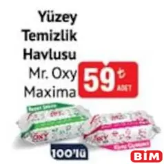 MR. OXY MAXİMA YÜZEY TEMİZLİK HAVLUSU 100'LÜ fiyat ve kampanya bilgisi